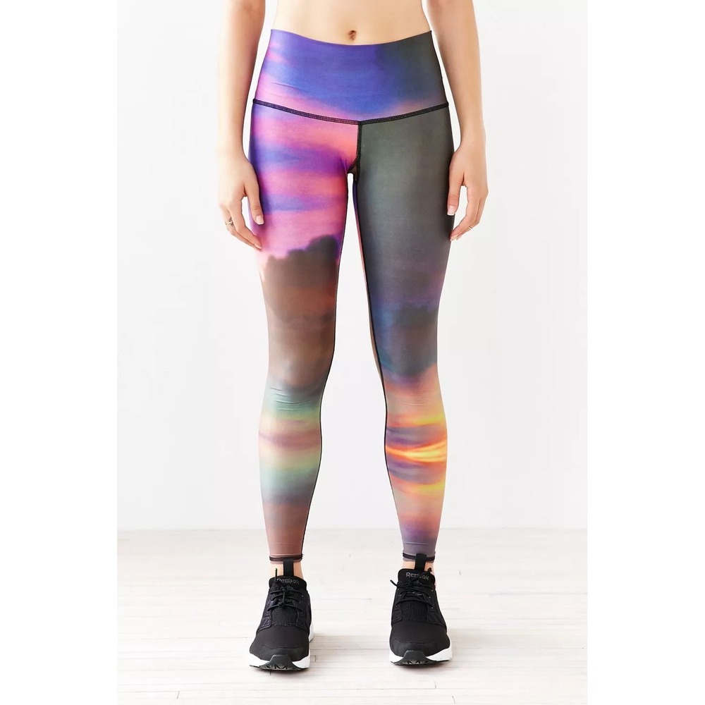 Teeki Sunset Clouds High Waisted Yoga Leggings | Size Small